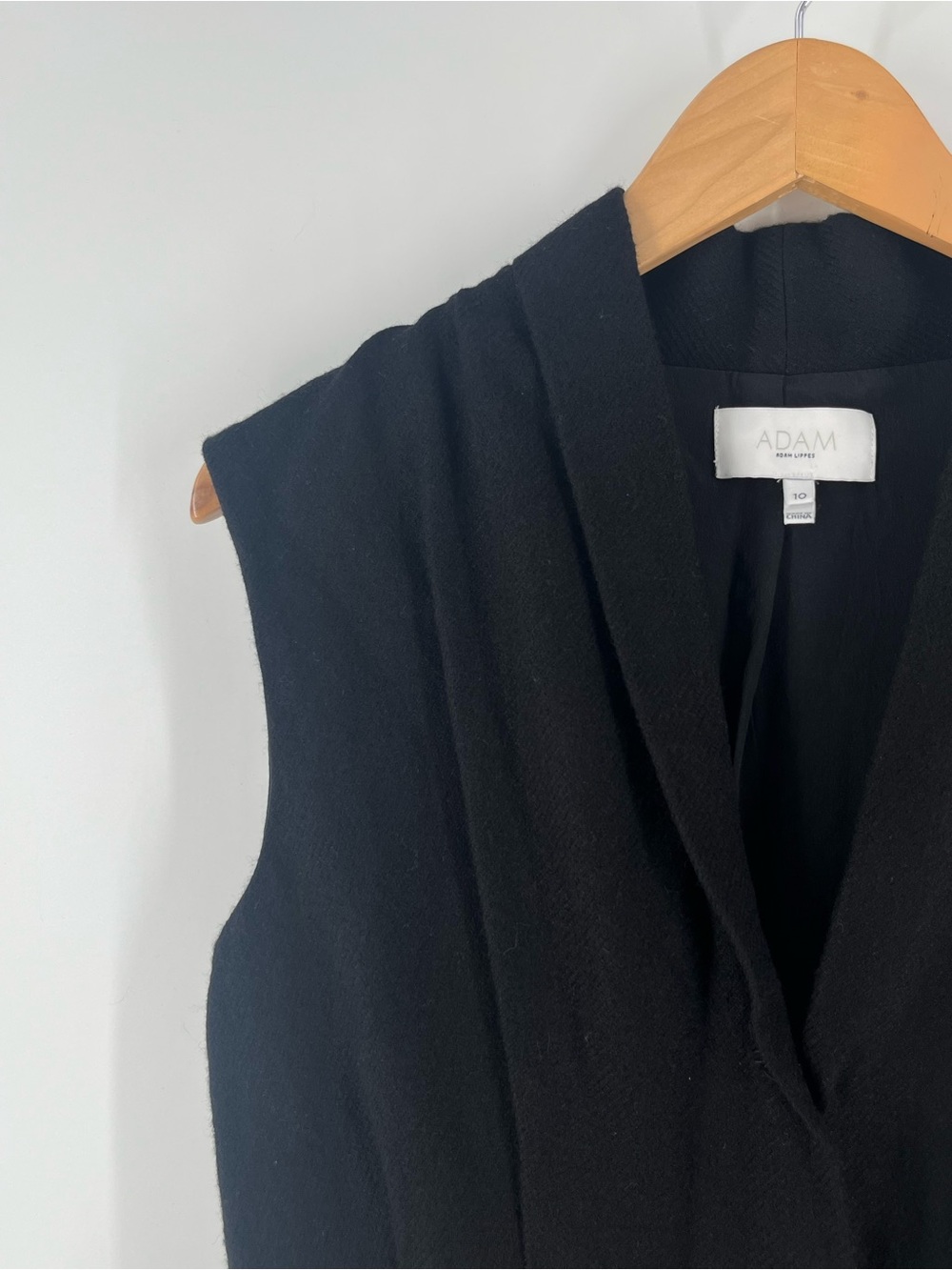 Adam Lippes 100% Wool Sheath Dress 10 Black Silk Lined Pockets Luxury Career - Picture 11 of 14